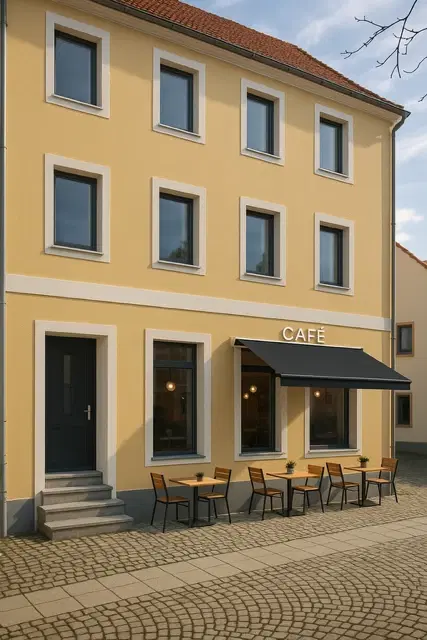 Karakteristiek pand met horeca- en woonfunctie aan de Markt te Reichenbach - Duitsland
