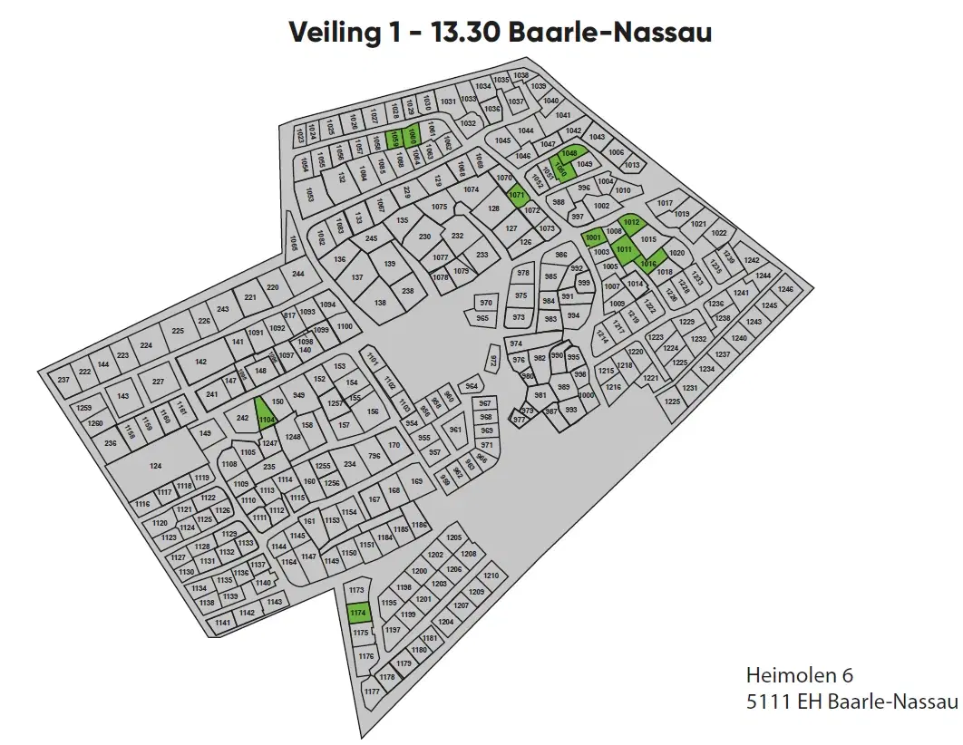 11 percelen grond gelegen op Resort De Heimolen te Baarle-Nassau