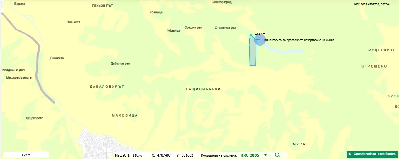 113.324 m² loofbos in Gorno Ozirovo, Varshets Montana - Bulgarije